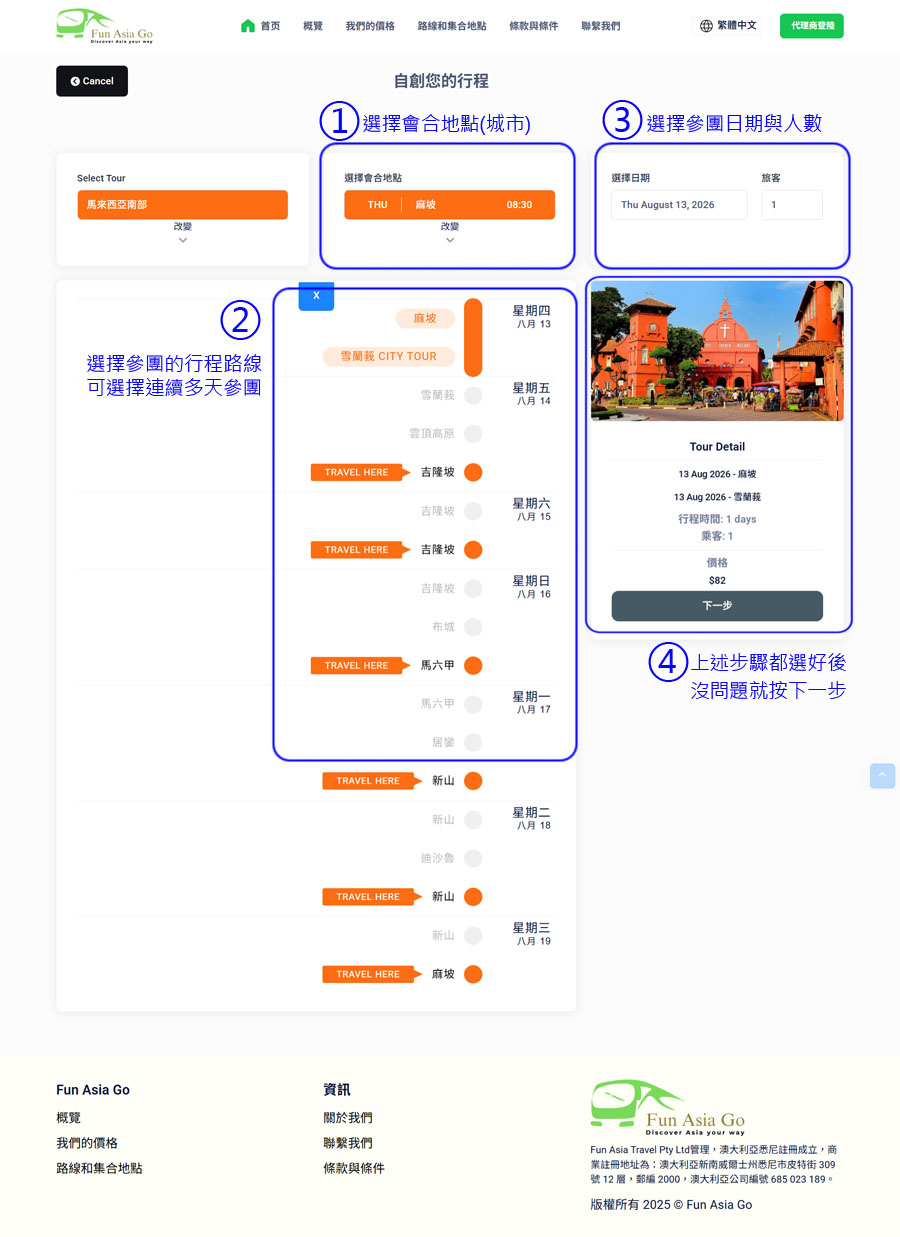【馬來西亞全新旅遊式】Fun Asia Go～亞洲版的歐來歐去循環巴士團概念，正式上線！馬來西亞旅遊行程半自助團｜7天6晚路線經典又深度